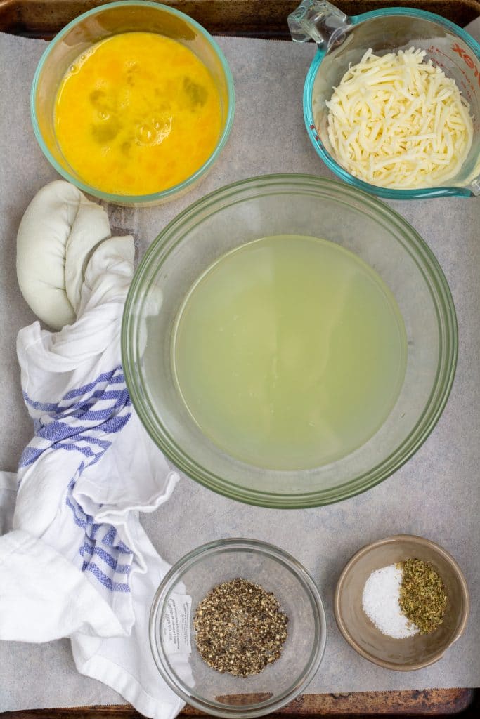 ingredients in bowls ready to mix