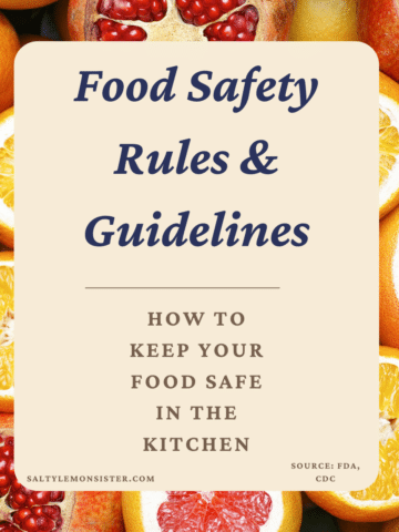 a poster "Food Safety Rules and Guidelines"