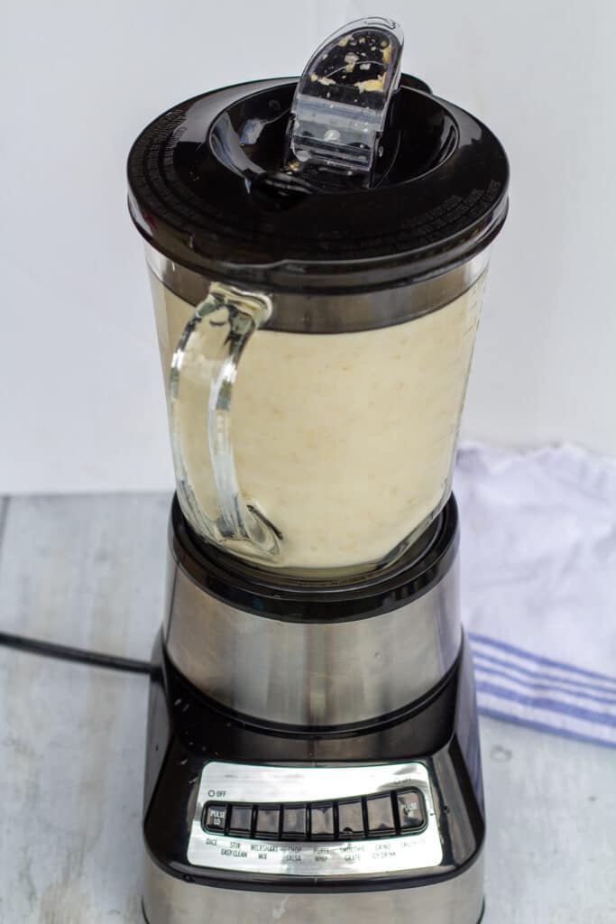 oat milk in a blender