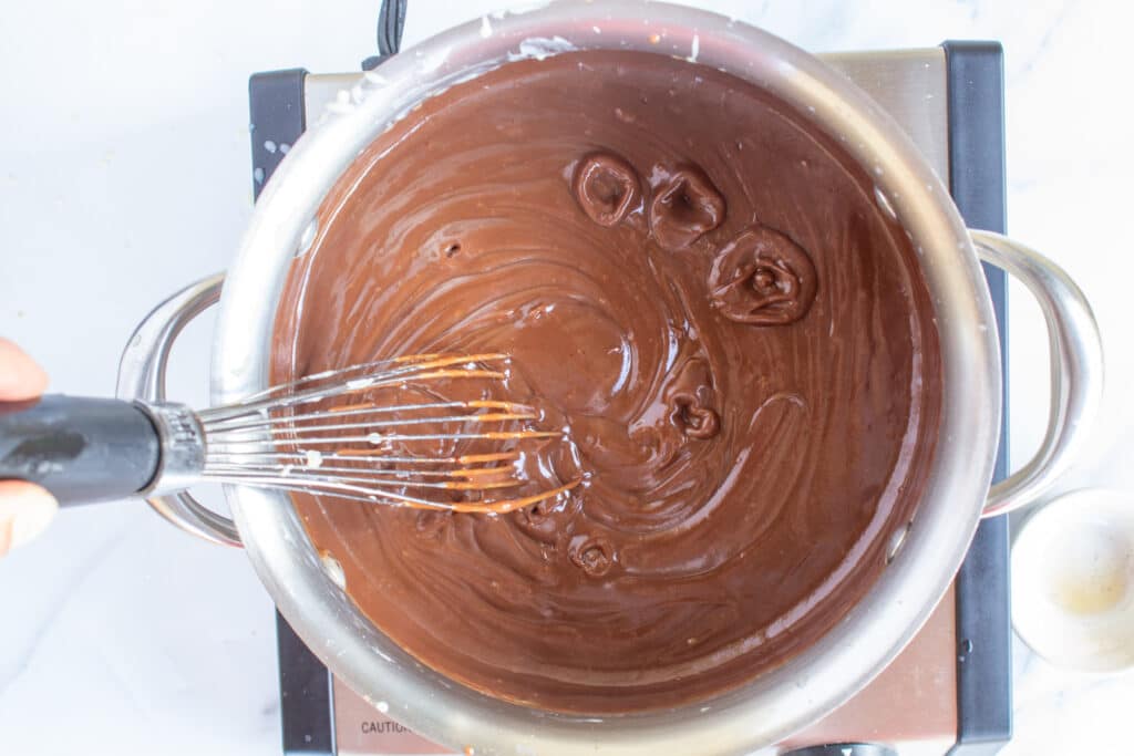 pudding bubbling in a pot