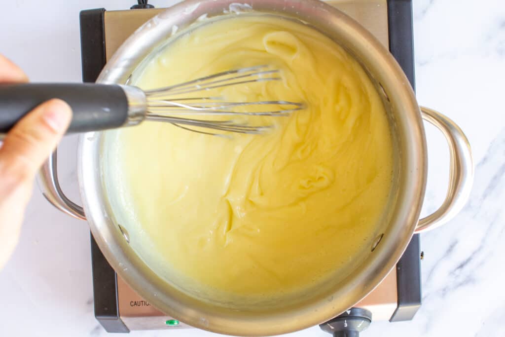 pudding bubbling in a pot