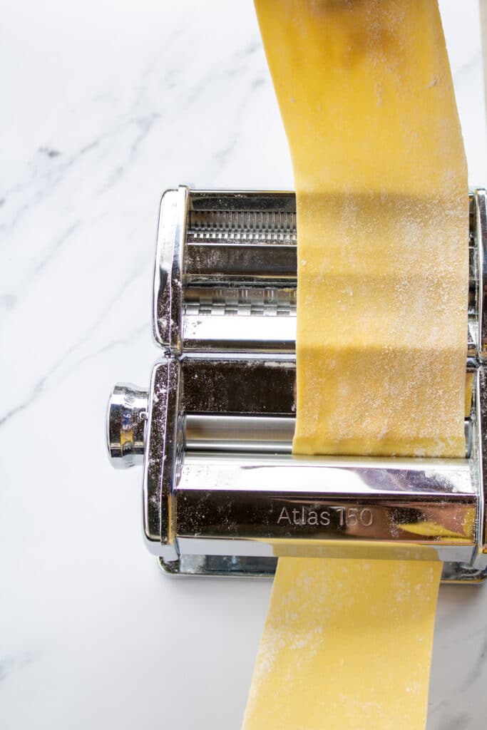 pasta dough in a machine