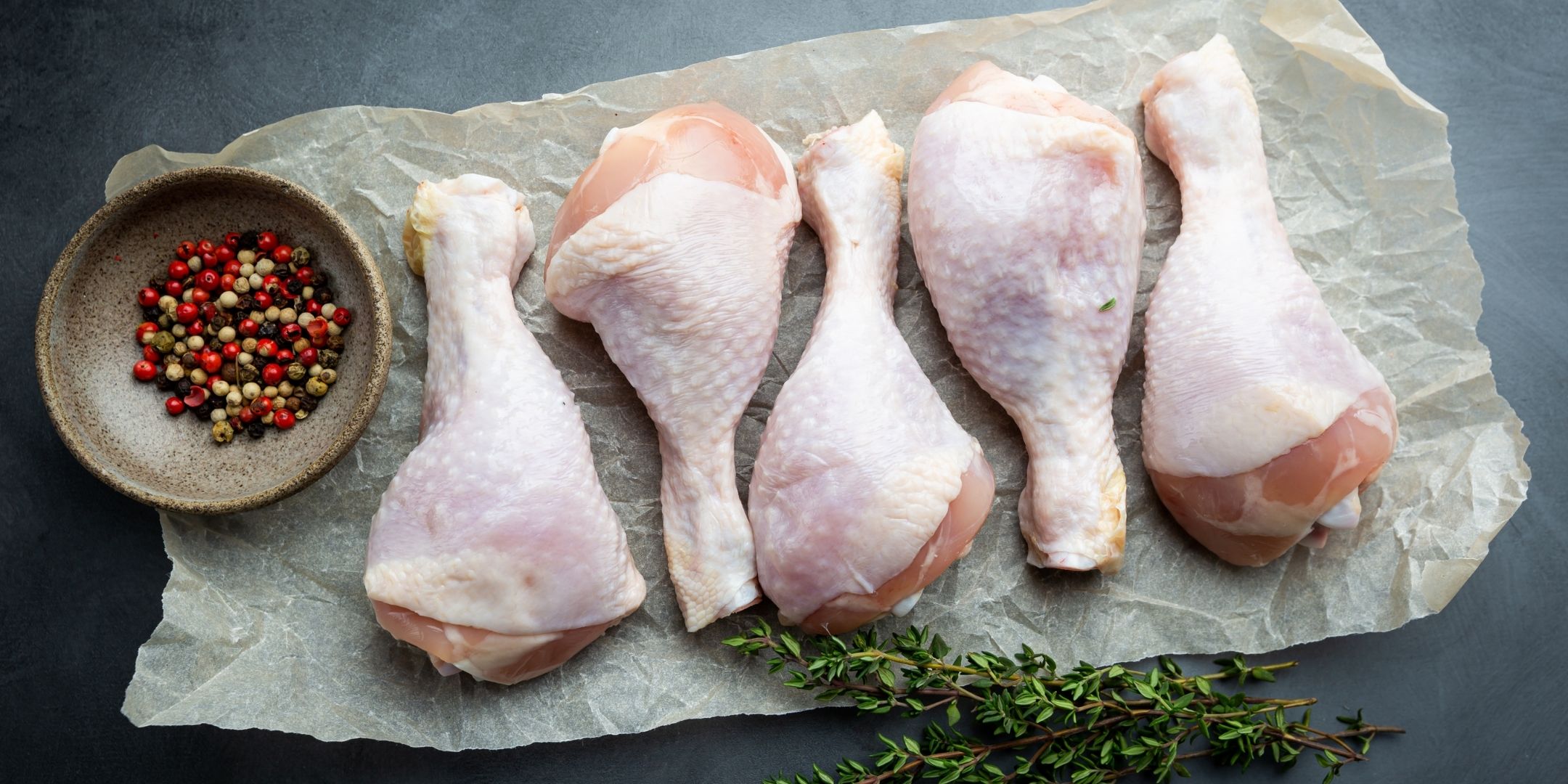 chicken legs on a slate