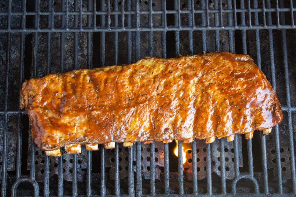 pork ribs on a grill