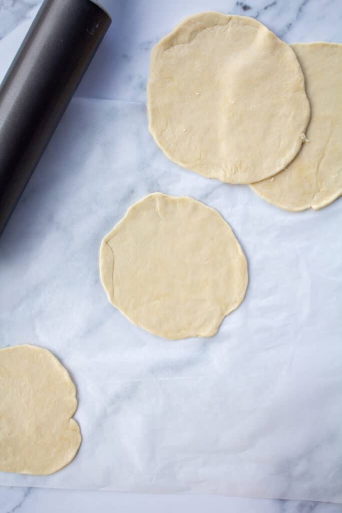 tortillas in circles uncooked